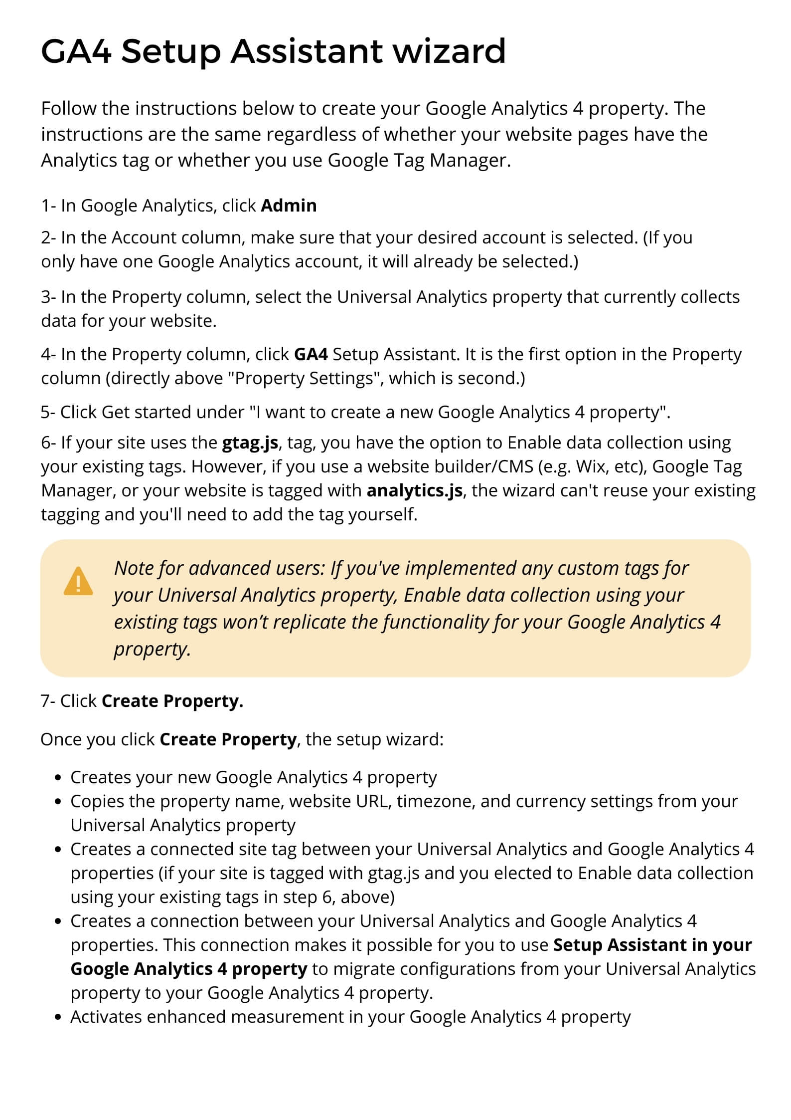 GA4 assistant setup guide